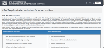 cdac recruitment 2026 registration ends tomorrow for 805 posts direct link to apply here