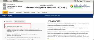 cmat 2026 final answer key released at cmatntanicin check direct link to download here