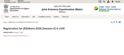 jee main 2026 session 2 registration ends tomorrow