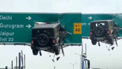 mahindra thar crashing into highway signboard real or fake here39s the truth