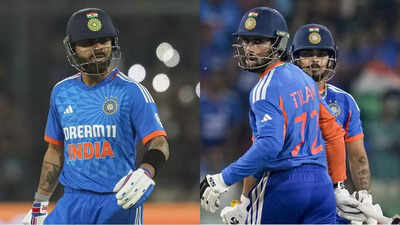 virat kohli left tilak varma and ishan kishan on right photos by pti and ap