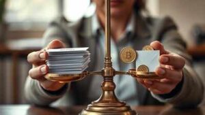 a job seeker studies an offer letter weighing stability against a potential pay cut in a cooling labour market