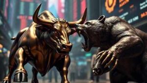 bronze bull vs bear clash