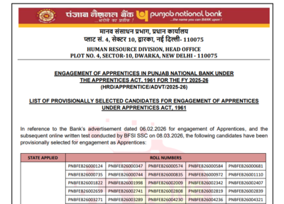 pnb apprentice result 2026