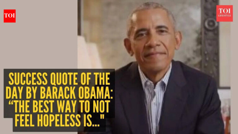 Success quote of the day by Barack Obama: “The best way to not feel hopeless is…” |