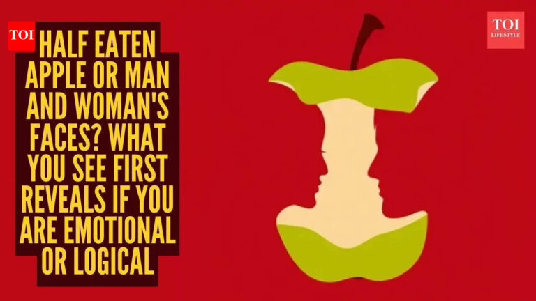 Optical illusion personality test: Half eaten apple or man and woman’s faces? What you see first reveals if you are emotional or logical