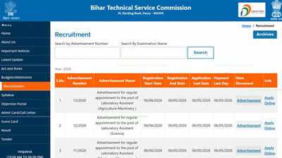 bihar btsc lab assistant 2026