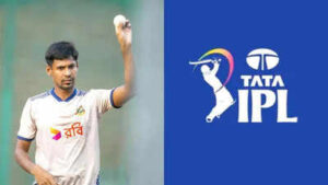 mustafizur rahman and ipl logo