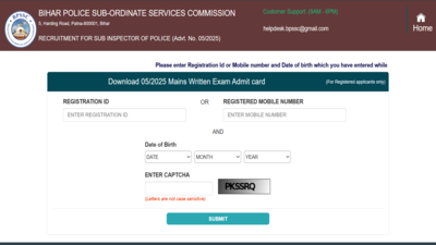 bpsc si admit card 2026