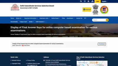 dsssb final answer key 2026