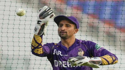 new chandigarh kolkata knight riders39 luvnith sisodia during a warm up session