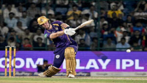 new delhi may 08 ani kolkata knight riders39 finn allen plays a shot during t