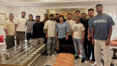 sachin tendulkar meets lsg players photo from mohsin khan39s instagram