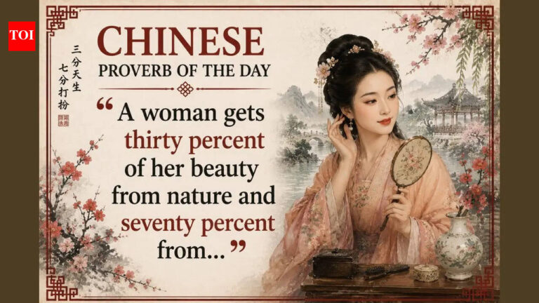 Chinese proverb of the day: “A woman gets thirty percent of her beauty from nature and seventy percent from…” — why this centuries-old saying is about much more than cosmetics |