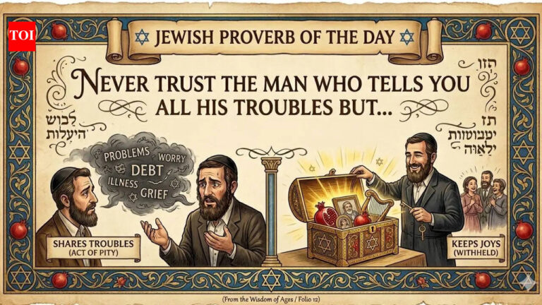 Jewish proverb of the day: “Never trust the man who tells you all his troubles but…” |