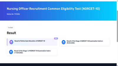 aiims norcet 10 seat allotment result 2026