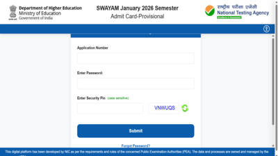 nta swayam january 2026 admit card