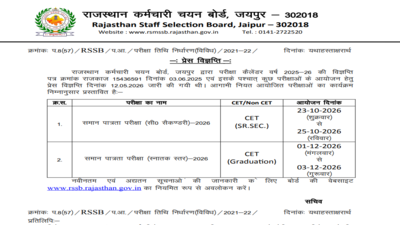rajasthan cet 2026 exam dates
