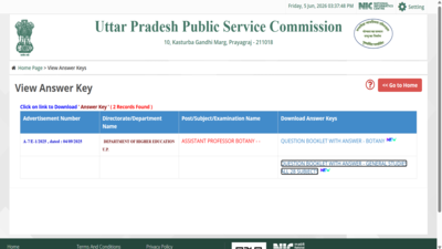 uppsc assistant professor answer key 2026