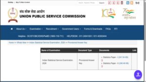 upsc iss answer key 2026