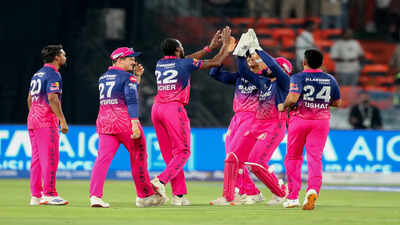 hyderabad apr 13 ani rajasthan royals39 jofra archer and teammates celebrate