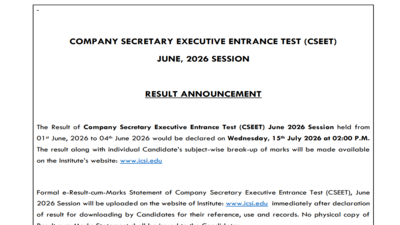 icsi cseet result 2026