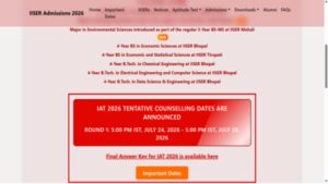 iiser 2026 counselling schedule