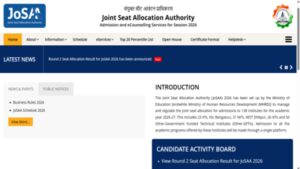 josaa round 2 seat allotment result 2026