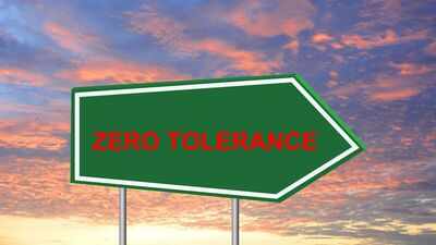 no tolerane sign board
