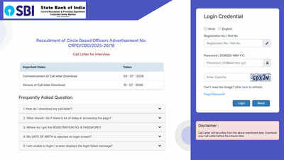 sbi cbo interview admit card released