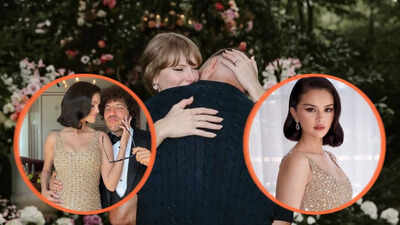 selena gomez dazzles in a sparkling bridesmaid gown at taylor swifts wedding