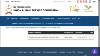 upsc capf ac result 2026