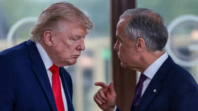 us president donald trump with canadian prime minister mark carney
