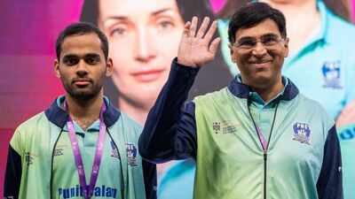 arjun erigaisi and viswanathan anand photo by chessbase india