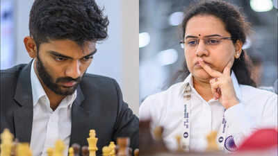 d gukesh and koneru humpy fide photos