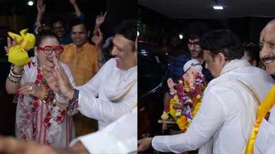 ganesh visarjan throwback when govinda ssunita ahuja danced together yashvrdhan performed aarti family chanted ganpati bappa morya