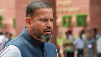 new delhi aug 10 ani ncpi mp yusuf pathan at the parliament premises during