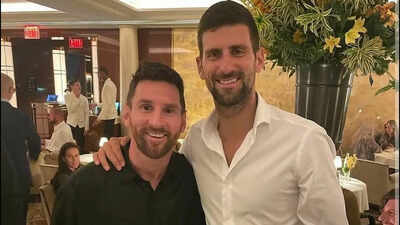 novak djokovic with lionel messi