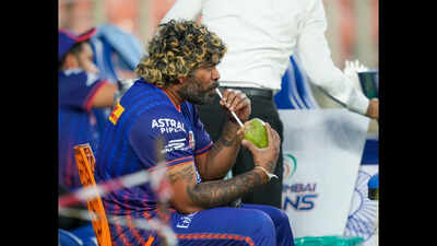 ahmedabad mumbai indians bowling coach lasith malinga during a practice sessio