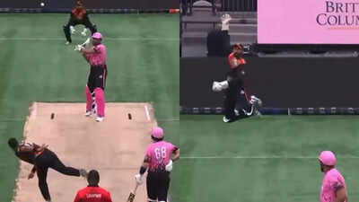 ali khans wide ball goes for six screengrabs
