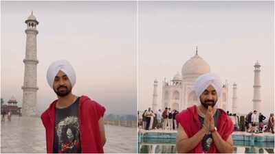 diljit dosanjh visits taj mahal ahead of aura india tour singer shares glimpses from agra fb