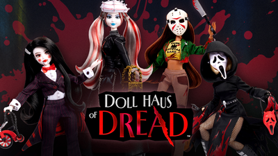 horror icons ghost face jason voorhees pinhead and billy the puppet are getting fashion doll makeovers complete with dramatic outfits