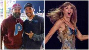 jason kelces early morning gym request left travis kelce laughing while taylor swift called the situation f ed up