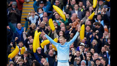 soccer football premier league manchester city v ipswich town etihad stadium manchester britain october 17 2026 manchester citys erling haaland celebrates scoring their second goal reuters
