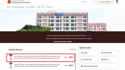 ssc cpo pet pst result 2026